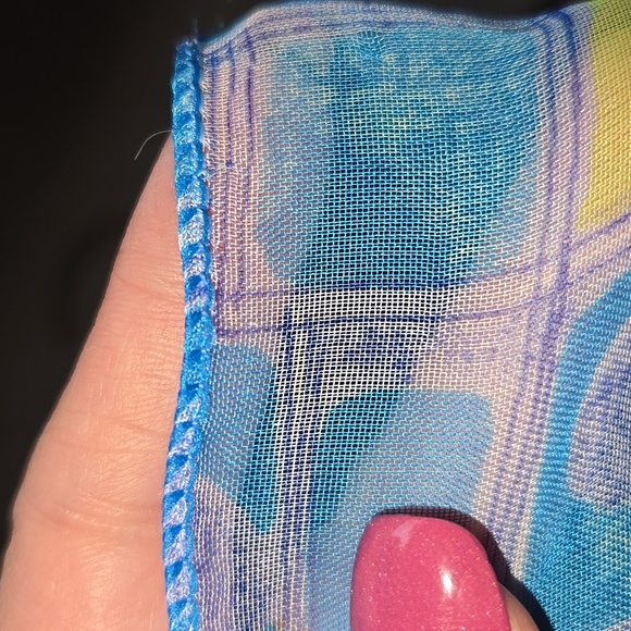 Blue Patterned Scarf,  No Brand - Picture 5 of 5